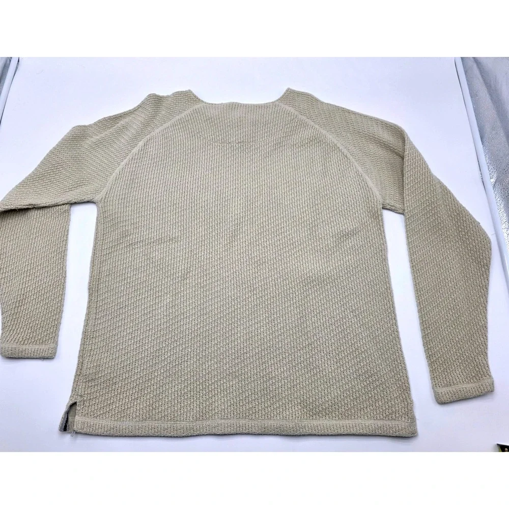 Carbon 2‎ Cobalt Mens XL Oatmeal Beige Textured Cotton Henley Sweater Raglan